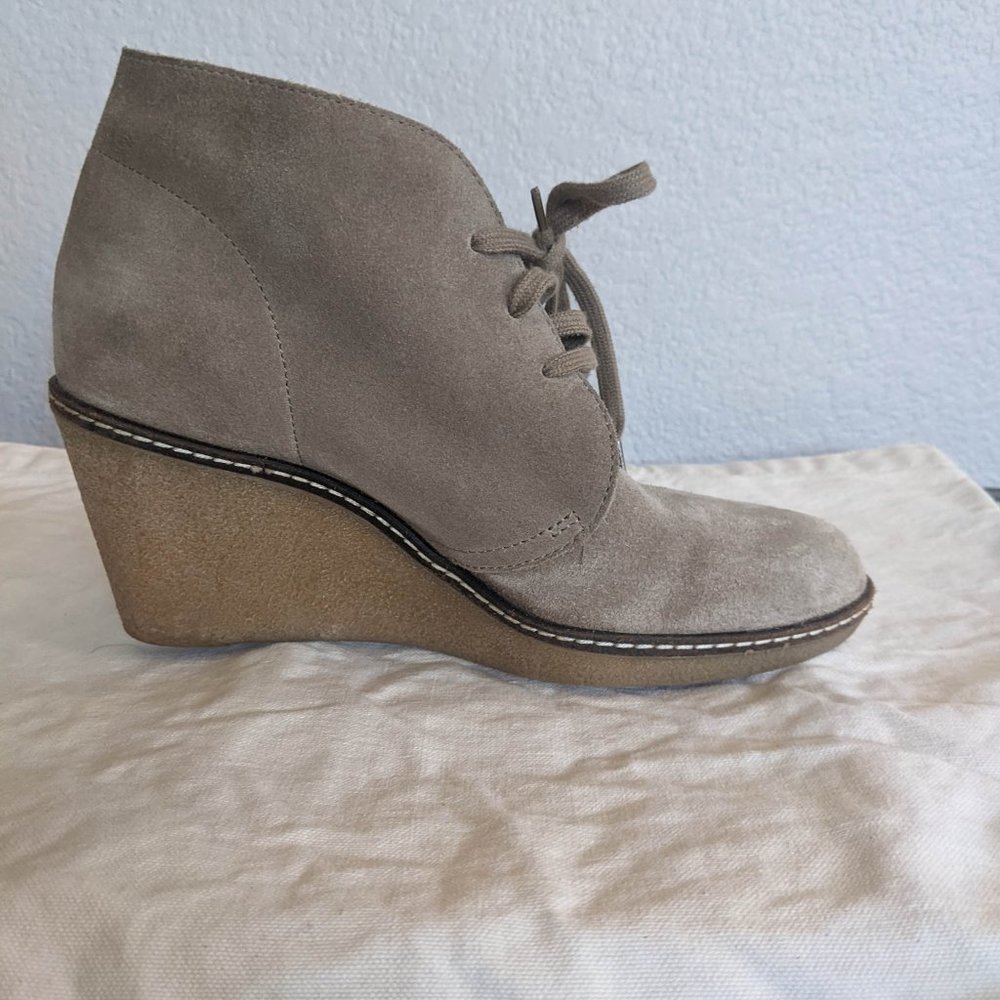 J. Crew MacAlister Wedge Boots Booties in Beige Light Brown Suede - Picture 6 of 11